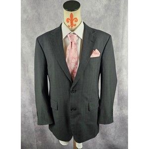 Jos.A.Bank Mens 40S Gray Pinstripe 100% Wool Blazer Dress Jacket 2- Button GUC
